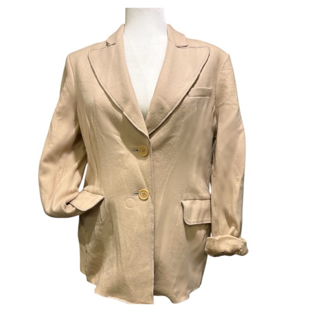 BCBG MAXAZRIA Blazer/Jacket wool-Cashmere Blend in Camel Size M/Large